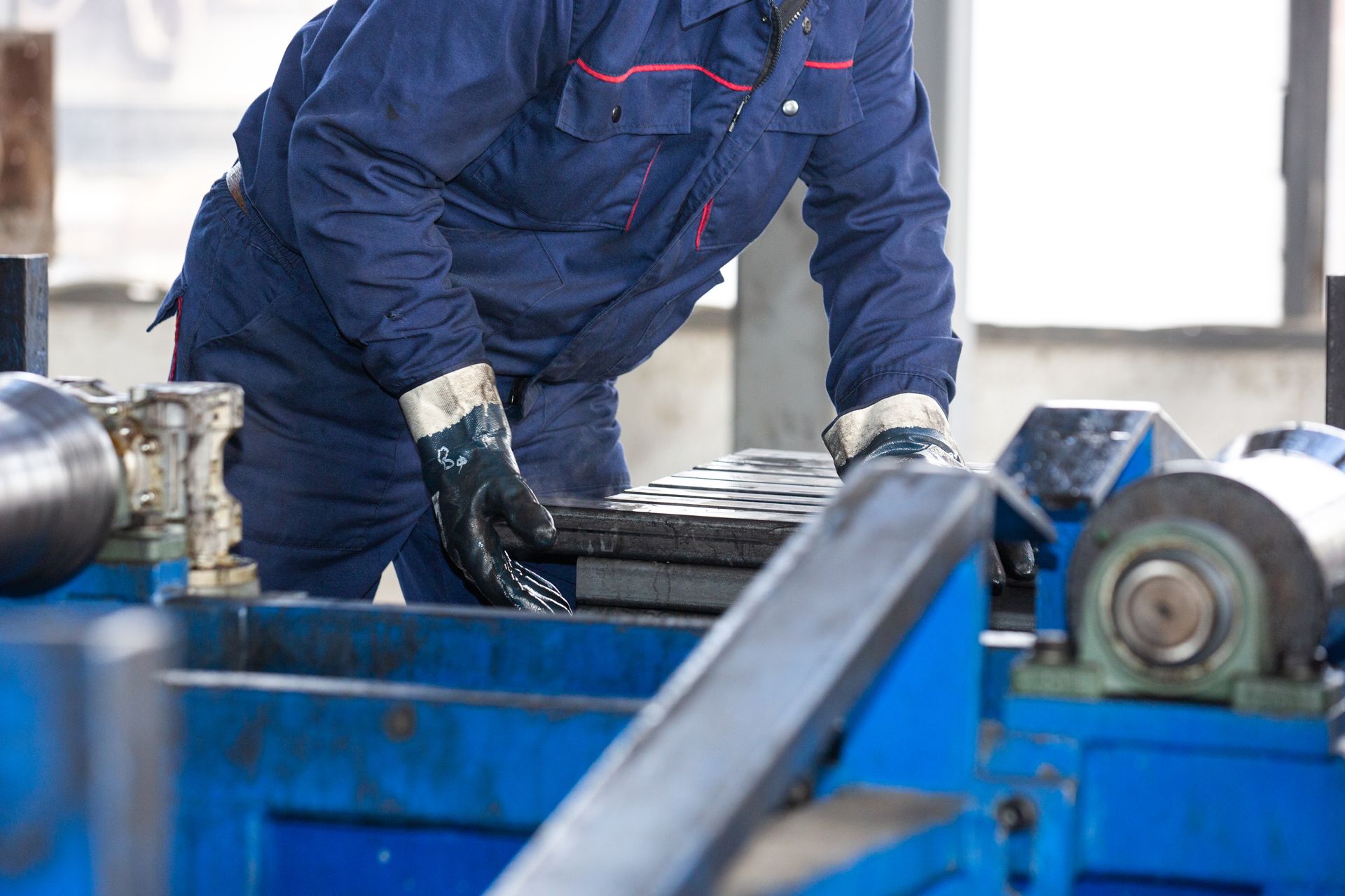 Steel factory Man working at a steel factory