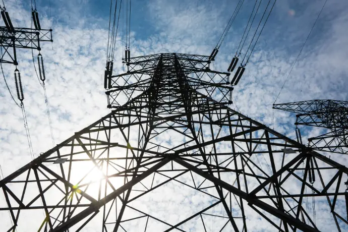 Electricity high voltage pole sky 